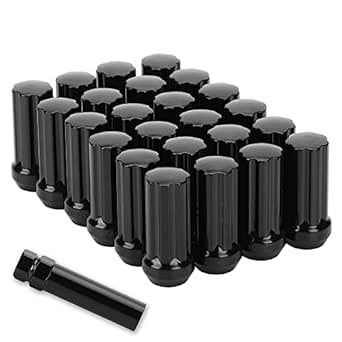 Spline Acorn 1.37" Long - 14x1.50 Lug Nuts - Black