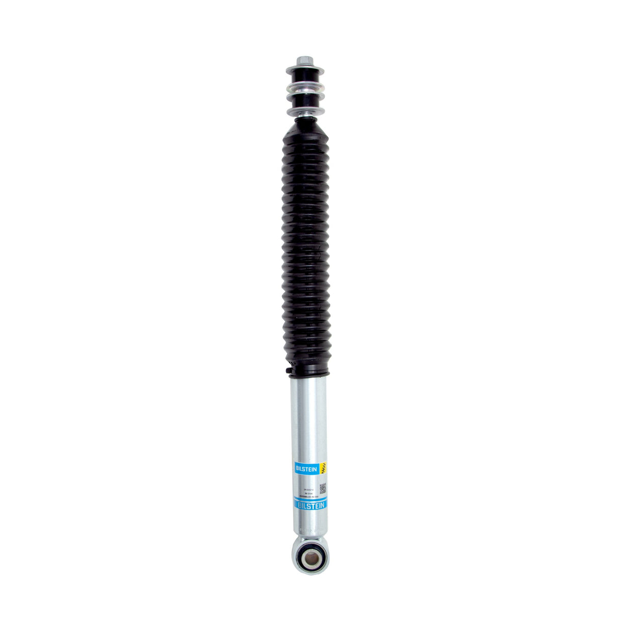 Black and silver Bilstein shock on white background