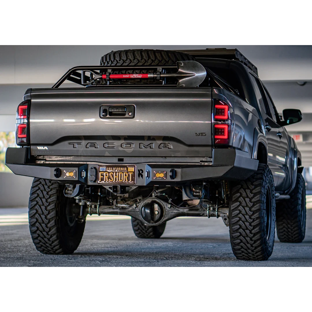 Back view of a Tacoma truck featuring an off road rear bumper