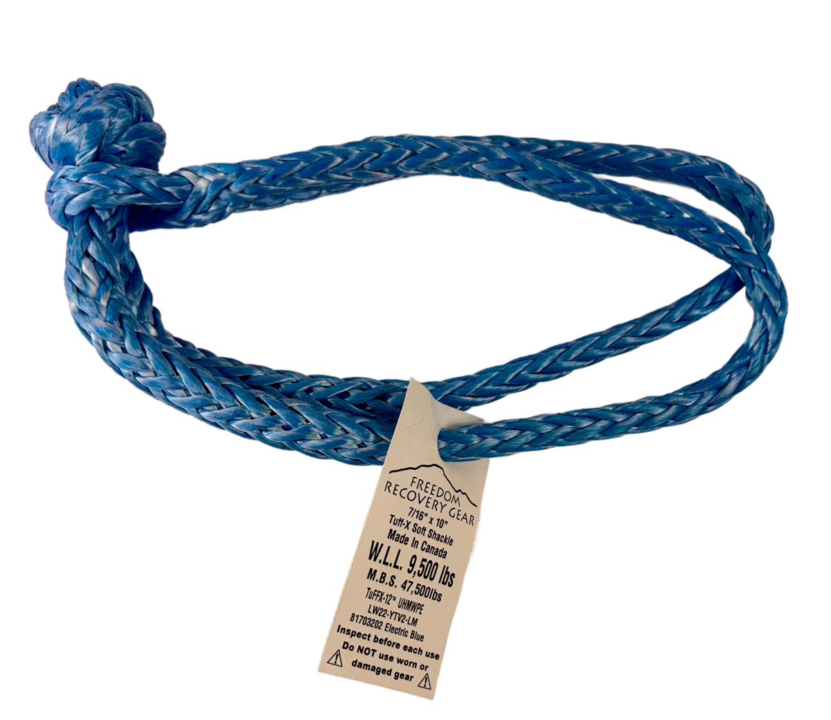 Freedom Recovery Gear Tuff-X 7/16" x 10" Soft Shackle MBS 45K