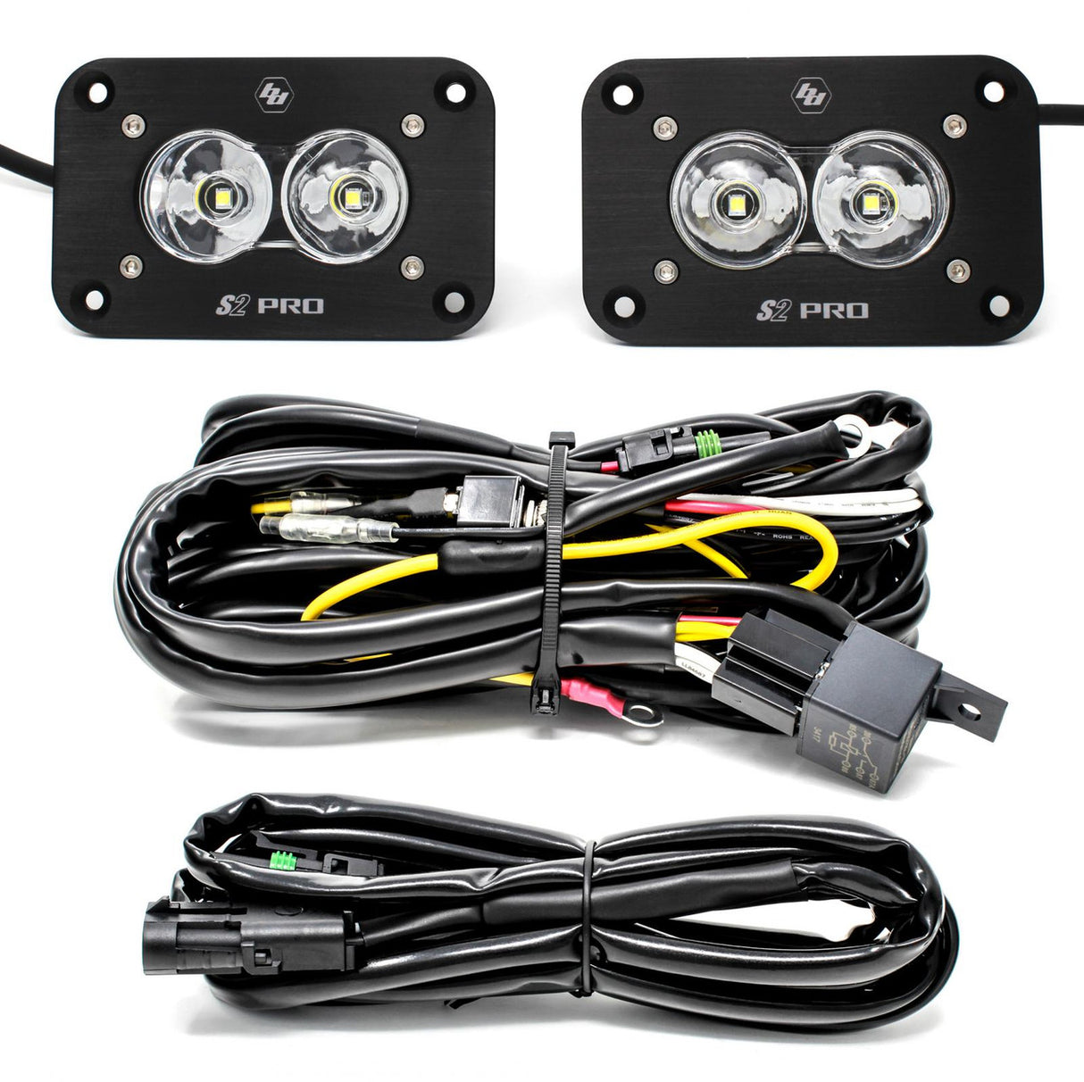 Baja Designs LED S2 Pro Black Flush Mount LED Light Pod Reverse Kit