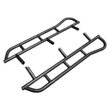 Black metal Rock Sliders with kickout on white background