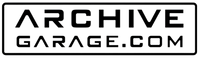 Logo for ArchiveGarage.com with a black border on a transparent background