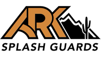 Logo of ARK Splash Guards with mountain and cactus design on a white background