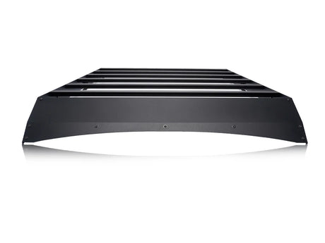 Black metal roof rack on a white background