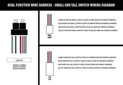 Cali Raised Wiring Harness for Dual Function Light Bar