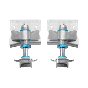 Two metal shock absorber bump stops with King logo on a white background