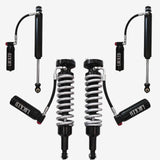 Set of shock absorbers with springs on a white background.