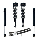 Set of car shock absorbers and springs on a white background