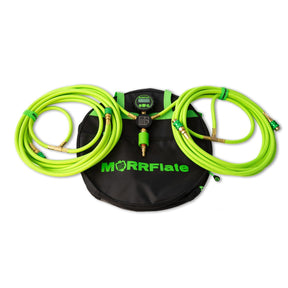 MORRFlate product with green hoses on a white background