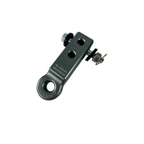 Metal clevis pin assembly on a white background