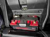 battery and mount inside of a truck cab