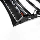 Close-up of a roof rack with lights on a white background