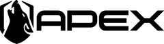 Black APEX logo on a transparent background