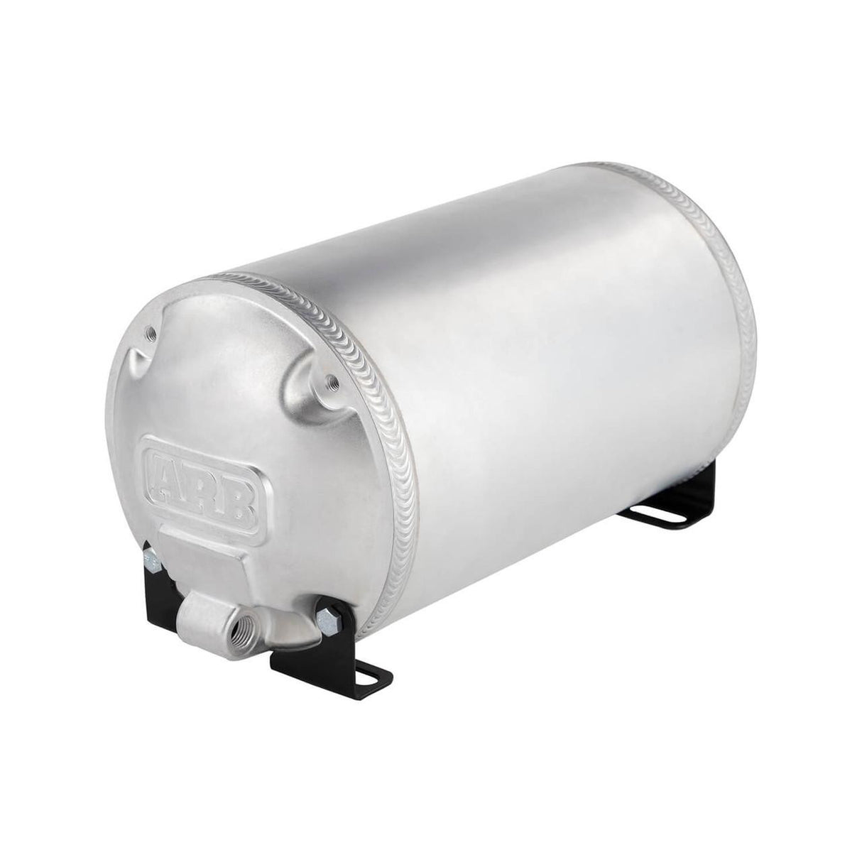 aluminium air tank with ARB logo on one end on a white background