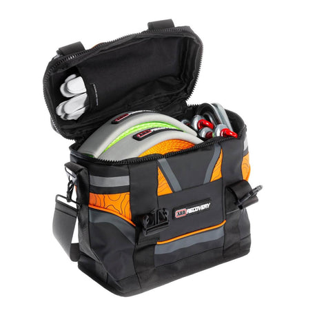 open recovery kit bag on white background