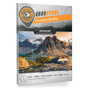 Backroad Mapbooks Canadian Rockies guidebook with mountain landscape on cover