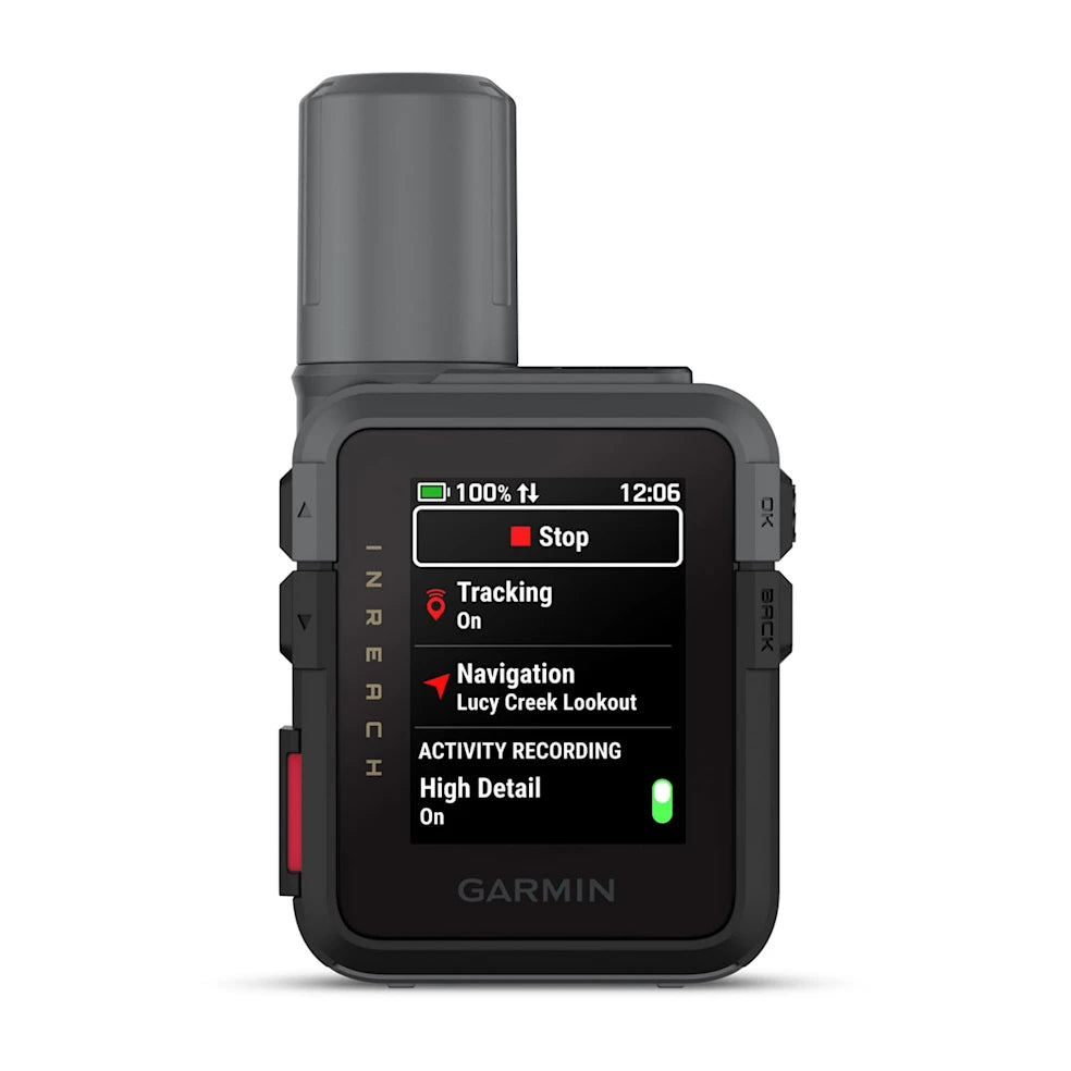 Garmin InReach device with display on a white background
