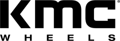 KMC Wheels logo in black and white