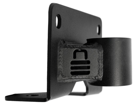Black metal bracket on a white background