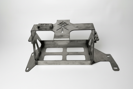 Metal bracket on a gray background