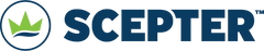 Scepter logo with a green crown icon on a transparent background