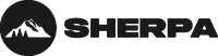 Sherpa logo with mountain icon on a transparent background