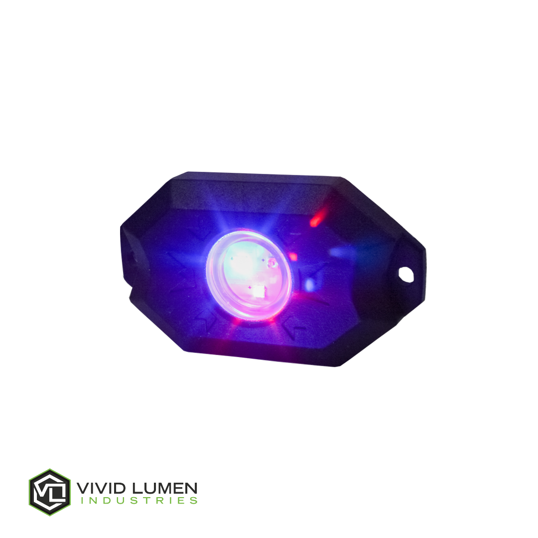 Vivid Lumen Industries - RGB Rock Light Kit 4pc Wireless Bluetooth