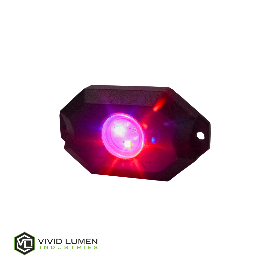 Vivid Lumen Industries - RGB Rock Light Kit 4pc Wireless Bluetooth