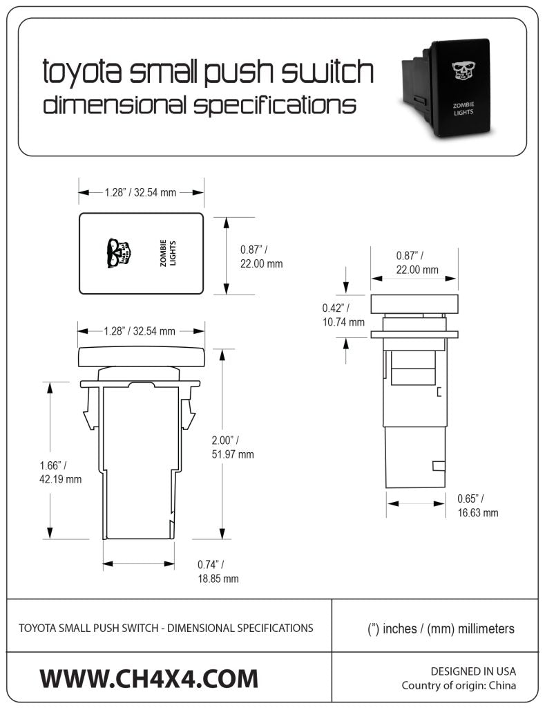 CH4x4 Toyota Air Compressor TALL Switch