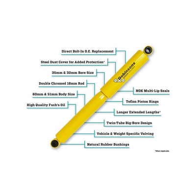 Dobinsons 2003+ 4Runner | FJ Cruiser Twin Tube Comfort Valved Rear Shocks