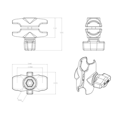 RAM® Double Socket Arm