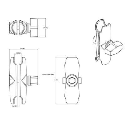 RAM® Double Socket Arm