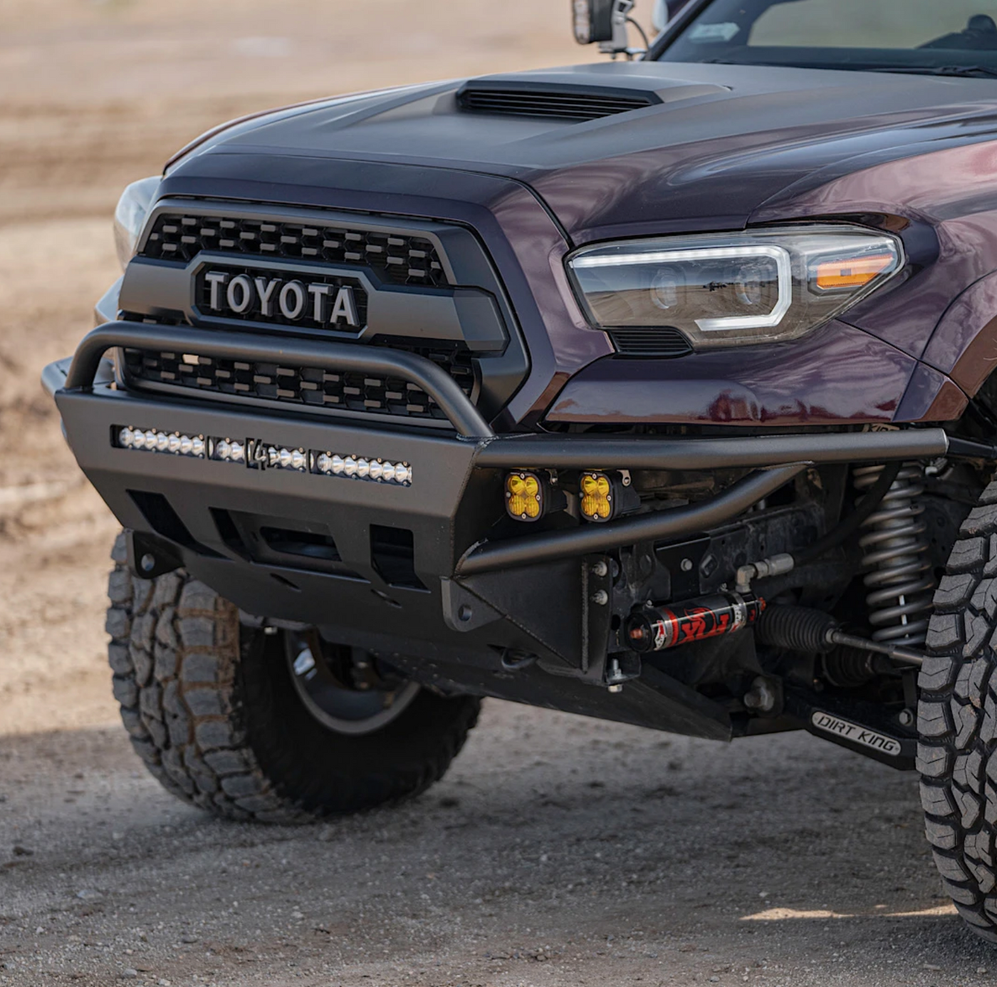 C4 Fabrication's 2016+ Tacoma Hybrid Front Bumper with Mid Height Bull Bar