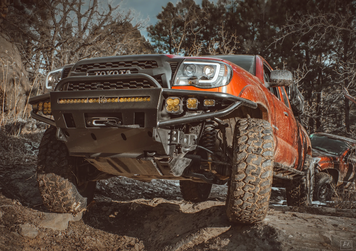 C4 Fabrication's 2005-2011 Tacoma Hybrid Front Bumper with Mid Height Bull Bar