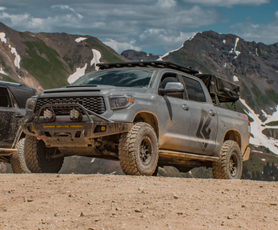 C4 Fabrication's 2014+ Tundra Overland Series Front Bumper with Full Height Bull Bar and Tube Gussets