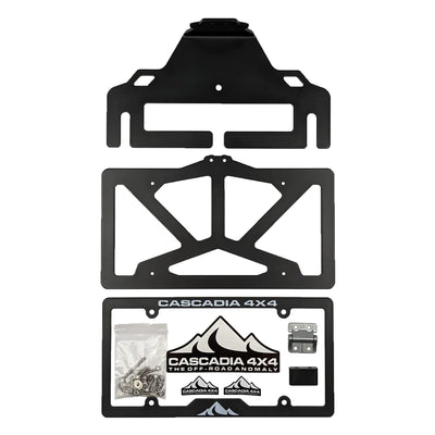 Cascadia 4x4 Flipster V3 - Hawse & Roller Fairlead Winch License Plate Mounting System